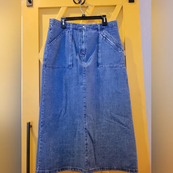 Woolrich Blue Denim Maxi Skirt - Picture 1 of 8